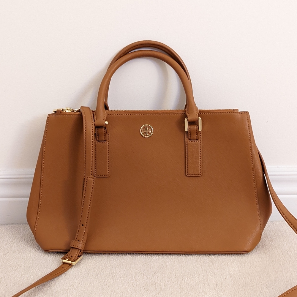 Authentic Tory Burch tote light amber